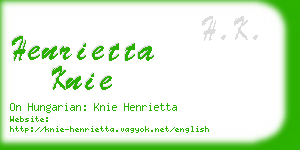 henrietta knie business card